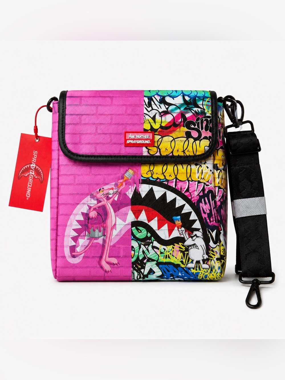 Sprayground Pink Panther Graffiti Messenger Bag Adjustable Strap limited edition